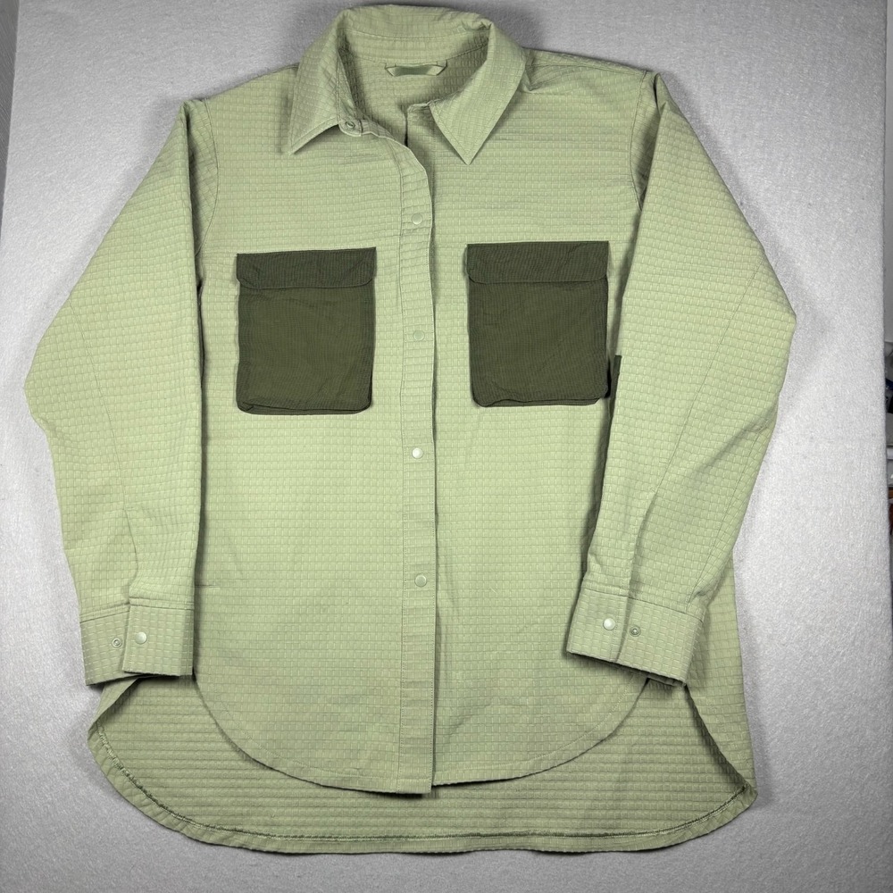 Lululemon Grid Fleece Hiking Overshirt Womens Size 8 Laurel Green  Medium Olive